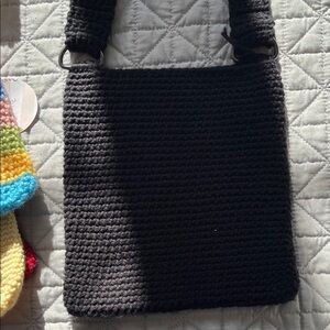 Elegant Black Crochet Shoulder Bag